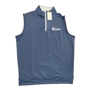 NWT Peter Millar Galway Performance Golf 1/4 Zip Pullover Navy Medium Men $115